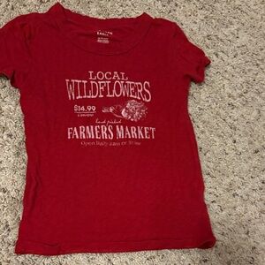 American Eagle Outfitters Red Wildflowers Tee